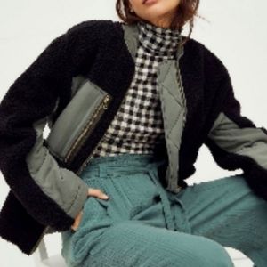 Free People × We The Free Rivington Sherpa Jacket Black